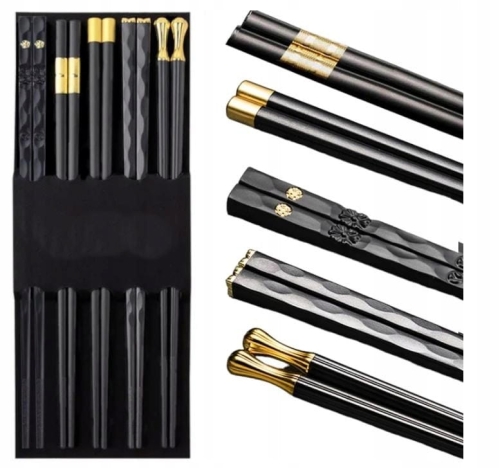 PAŁECZKI DO SUSHI WIELOKROTNEGO UŻYTKU ZESTAW 5 par ELEGANCKIE