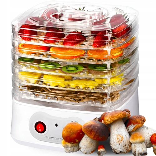 SUSZARKA DO GRZYBÓW, OWOCÓW, JARZYN, ZIÓŁ biała 250 W 4 sita