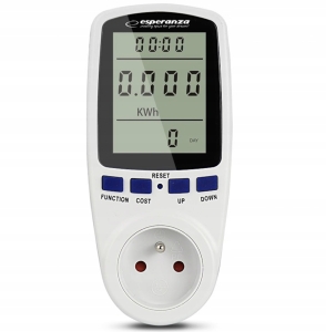 ELEKTRONICZNY MIERNIK ZUŻYCIA PRĄDU ORBIT V, A, W, kWh 230V 3680W ESPERANZA