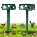 Ultradźwiękowy Solarny Odstraszacz Zwierząt Psów Dzików Czujnik Ruchu 2 szt