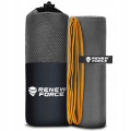Ręcznik szybkoschnący Renew Force mikrofibra szary 180 cm x 100 cm