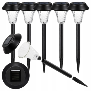 Zestaw Lamp Lampy Ogrodowe Solarne Wbijane Wodoodporne 41cm Zewnętrzne 6szt