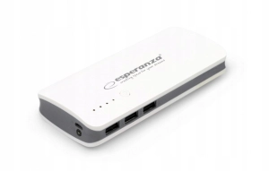 Powerbank 8000 mAh biały Esperanza 3 porty USB