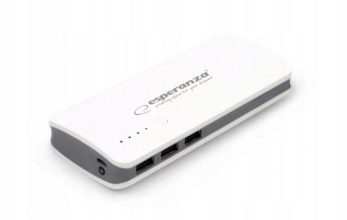 Powerbank 8000 mAh biały Esperanza 3 porty USB