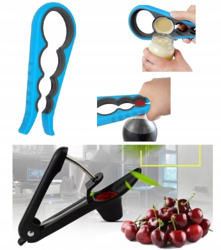 Drylownica do wiśni czereśni + otwieracz słoików