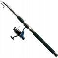 Wędka teleskopowa 2.40m 5-25g kołowrotek Jaxon + żyłka + wiązarka haczyków