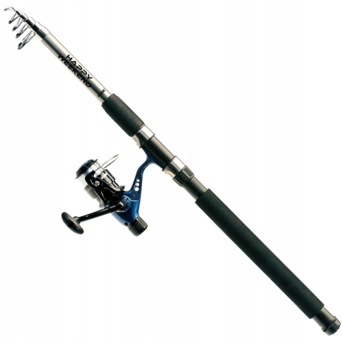 Wędka teleskopowa 2.40m 5-25g kołowrotek Jaxon + żyłka + wiązarka haczyków