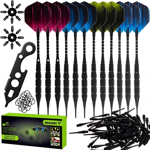 Rzutki groty do Darta Zestaw 12 Rzutek Grotów Piórka Rzutki Lotki