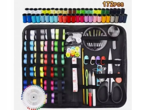 Zestaw krawiecki 172 elementy szpilki igły guziki akcesoria szycia