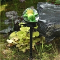 LAMPKA SOLARNA OGRODOWA LED WBIJANA LAMPA ZEWNĘTRZNA ŻABKA NA LIŚCIU ŻABA