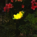 LAMPKA SOLARNA OGRODOWA LED WBIJANA LAMPA ZEWNĘTRZNA ŻABKA NA LIŚCIU ŻABA