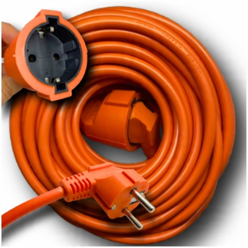 PRZEDŁUŻACZ KABEL OGRODOWY DO KOSIARKI 20M BUDOWLANY GRUBY SZNUR 3x2,5mm